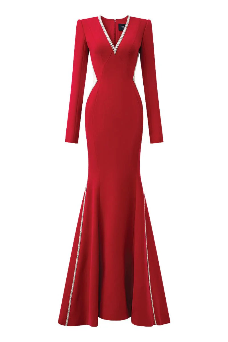 Deep V-Neck Mermaid Dress